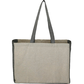 Printwear Recycled Cotton Contrast Side Shopper Tote (Natural/Black)