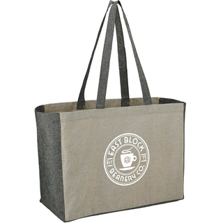 Printwear Recycled Cotton Contrast Side Shopper Tote (Natural/Black)