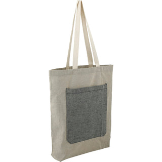 Printwear Recycled Cotton Pocket Tote (Natural/Black)