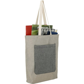 Printwear Recycled Cotton Pocket Tote (Natural/Black)