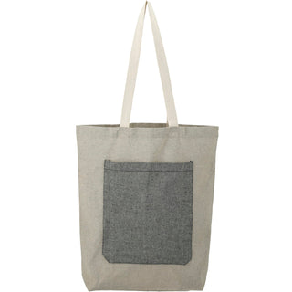 Printwear Recycled Cotton Pocket Tote (Natural/Black)