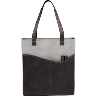 Printwear Rivers Pocket Non-Woven Convention Tote (Gray with Black Trim)