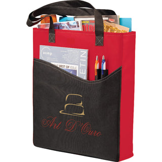 Printwear Rivers Pocket Non-Woven Convention Tote (Red with Black Trim)