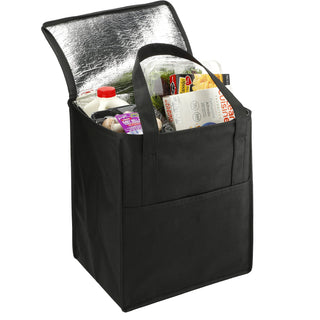 Printwear Hercules Flat Top Insulated Grocery Tote (Black)