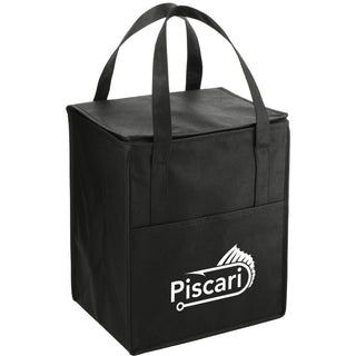 Printwear Hercules Flat Top Insulated Grocery Tote (Black)