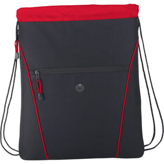 Printwear Raven Drawstring Bag (Black w/Red Trim)