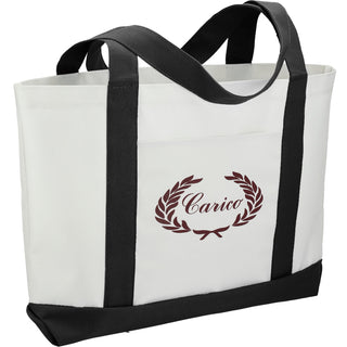 Printwear Large Boat Tote (White w/Black Trim)