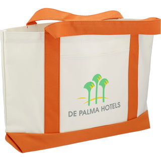 Printwear Large Boat Tote (White w/Orange Trim)