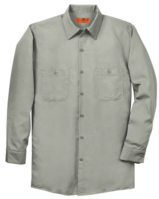 Red Kap Long Size Long Sleeve Industrial Work Shirt (Light Grey)