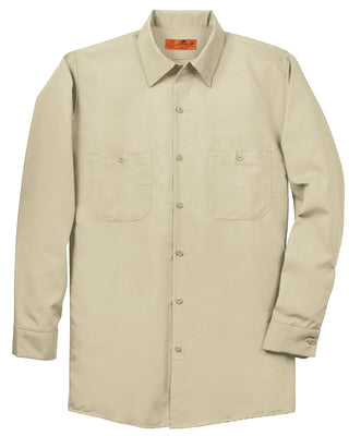 Red Kap Long Sleeve Industrial Work Shirt (Light Tan)