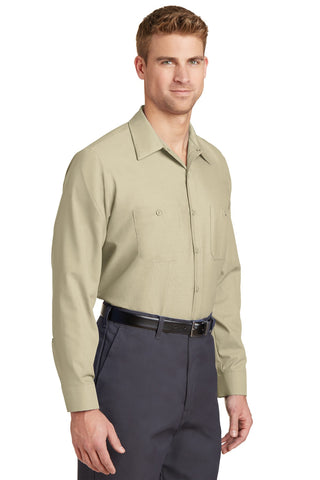 Red Kap Long Sleeve Industrial Work Shirt (Light Tan)