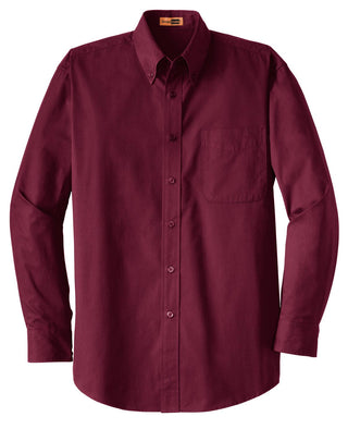 CornerStone Long Sleeve SuperPro Twill Shirt (Burgundy)