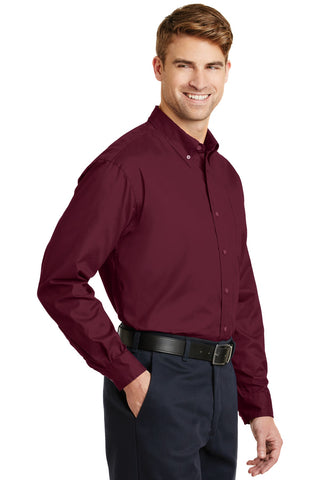 CornerStone Long Sleeve SuperPro Twill Shirt (Burgundy)