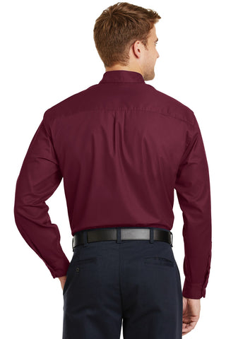 CornerStone Long Sleeve SuperPro Twill Shirt (Burgundy)