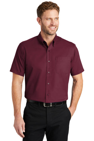 CornerStone Short Sleeve SuperPro Twill Shirt (Burgundy)