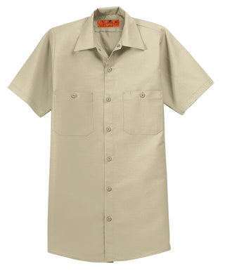 Red Kap Long Size Short Sleeve Industrial Work Shirt (Light Tan)