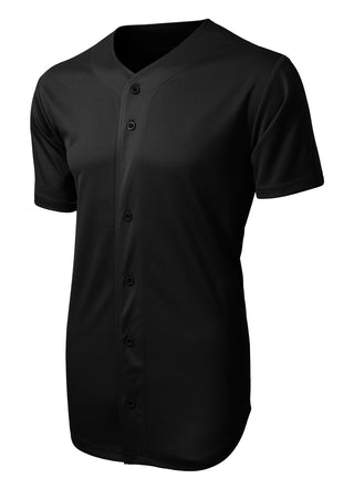 Sport-Tek PosiCharge Tough Mesh Full-Button Jersey (Black)