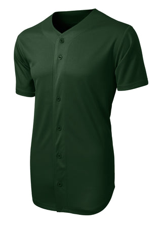 Sport-Tek PosiCharge Tough Mesh Full-Button Jersey (Forest Green)