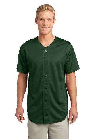 Sport-Tek PosiCharge Tough Mesh Full-Button Jersey (Forest Green)