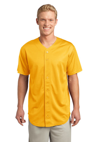 Sport-Tek PosiCharge Tough Mesh Full-Button Jersey (Gold)