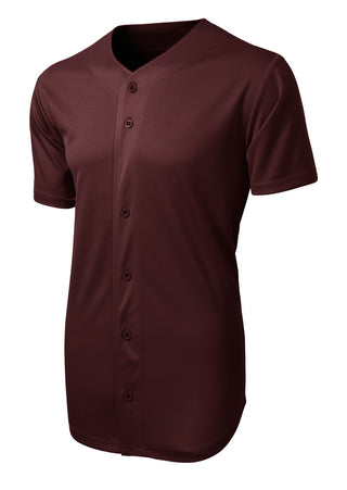 Sport-Tek PosiCharge Tough Mesh Full-Button Jersey (Maroon)