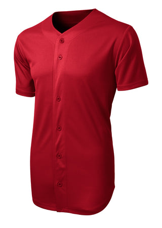 Sport-Tek PosiCharge Tough Mesh Full-Button Jersey (True Red)