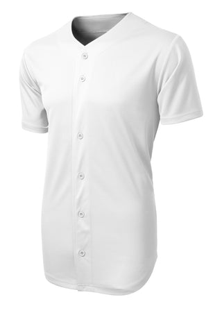 Sport-Tek PosiCharge Tough Mesh Full-Button Jersey (White)