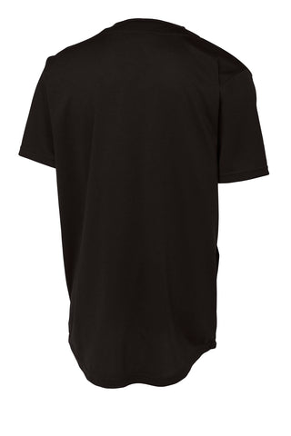 Sport-Tek PosiCharge Tough Mesh Full-Button Jersey (Black)