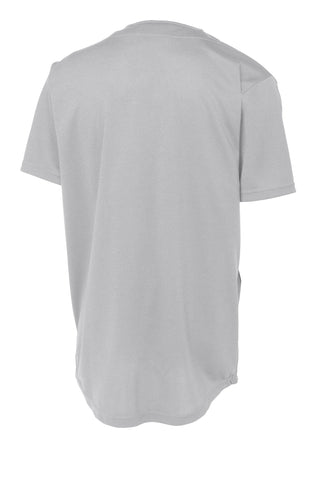 Sport-Tek PosiCharge Tough Mesh Full-Button Jersey (Silver)