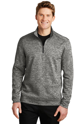 Sport-Tek PosiCharge Electric Heather Fleece 1/4-Zip Pullover (Black Electric)