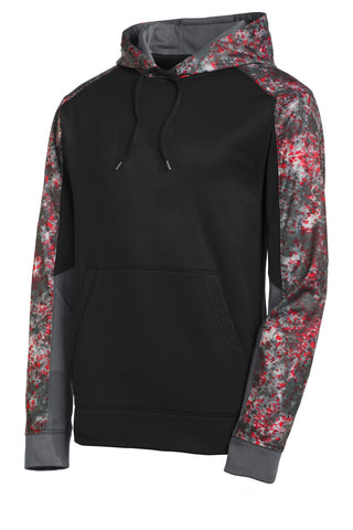Sport-Tek Sport-Wick Mineral Freeze Fleece Colorblock Hooded Pullover (Deep Red/ Black)
