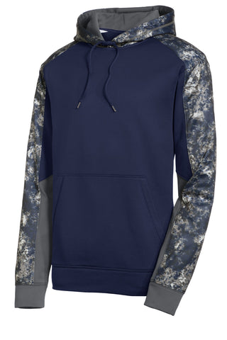 Sport-Tek Sport-Wick Mineral Freeze Fleece Colorblock Hooded Pullover (True Navy/ Navy)