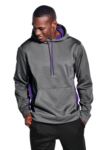 Sport-Tek Sport-Wick Fleece Colorblock Hooded Pullover (Dark Smoke Grey/ Navy)