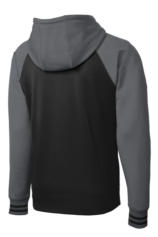 Sport-Tek Sport-Wick Varsity Fleece Full-Zip Hooded Jacket (Black/ Dark Smoke Grey)