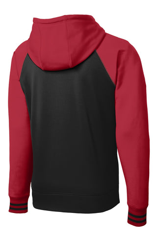 Sport-Tek Sport-Wick Varsity Fleece Full-Zip Hooded Jacket (Black/ Deep Red)