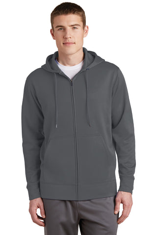 Sport-Tek Sport-Wick Fleece Full-Zip Hooded Jacket (Dark Smoke Grey)