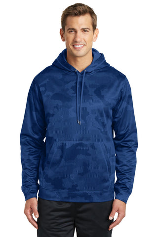 Sport-Tek Sport-Wick CamoHex Fleece Hooded Pullover (True Royal)