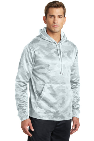 Sport-Tek Sport-Wick CamoHex Fleece Hooded Pullover (White)