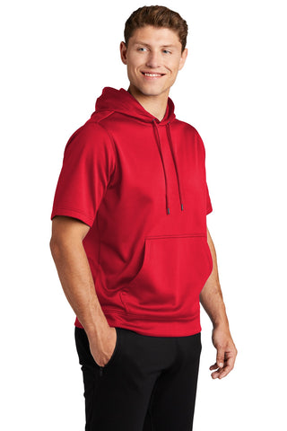 Sport-Tek Sport-Wick Fleece Short Sleeve Hooded Pullover (Deep Red)
