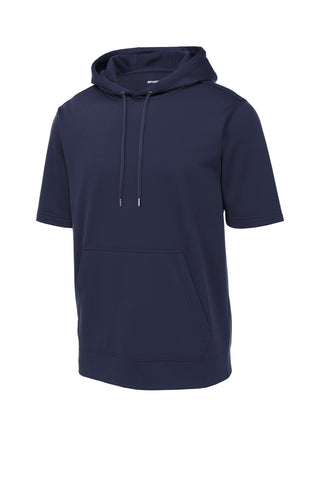 Sport-Tek Sport-Wick Fleece Short Sleeve Hooded Pullover (Navy)