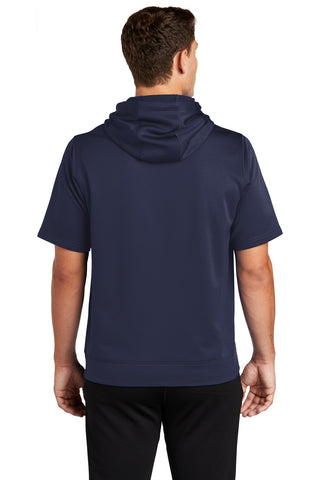 Sport-Tek Sport-Wick Fleece Short Sleeve Hooded Pullover (Navy)