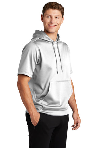 Sport-Tek Sport-Wick Fleece Short Sleeve Hooded Pullover (White)