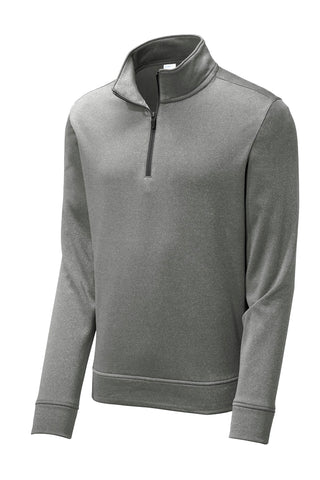 Sport-Tek PosiCharge Sport-Wick Heather Fleece 1/4-Zip Pullover (Black Heather)