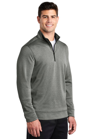 Sport-Tek PosiCharge Sport-Wick Heather Fleece 1/4-Zip Pullover (Black Heather)