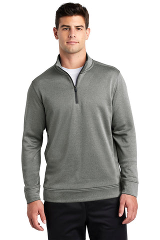 Sport-Tek PosiCharge Sport-Wick Heather Fleece 1/4-Zip Pullover (Black Heather)