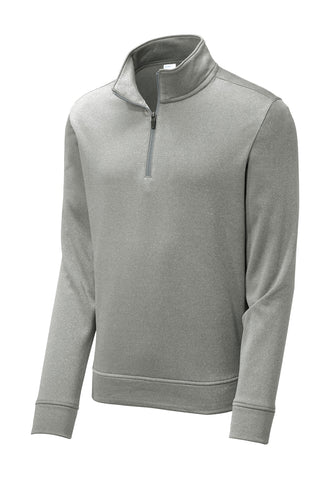 Sport-Tek PosiCharge Sport-Wick Heather Fleece 1/4-Zip Pullover (Dark Silver Heather)