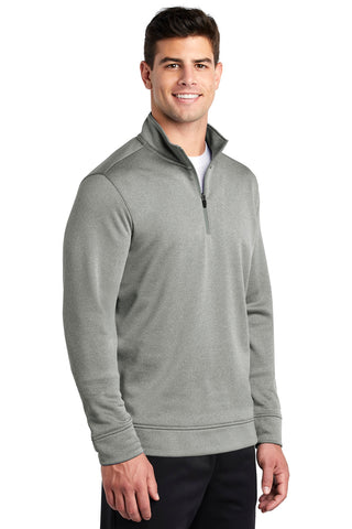 Sport-Tek PosiCharge Sport-Wick Heather Fleece 1/4-Zip Pullover (Dark Silver Heather)