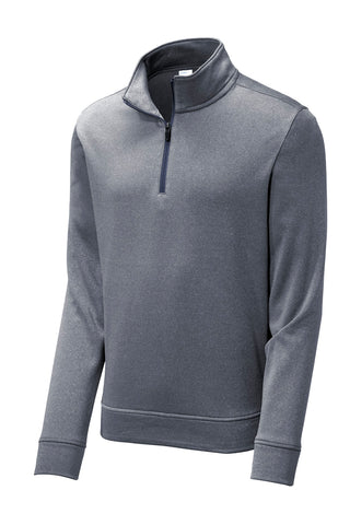 Sport-Tek PosiCharge Sport-Wick Heather Fleece 1/4-Zip Pullover (True Navy Heather)