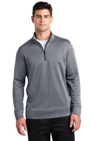 Sport-Tek PosiCharge Sport-Wick Heather Fleece 1/4-Zip Pullover (True Navy Heather)