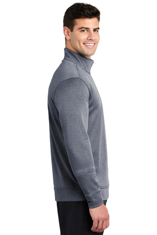 Sport-Tek PosiCharge Sport-Wick Heather Fleece 1/4-Zip Pullover (True Navy Heather)